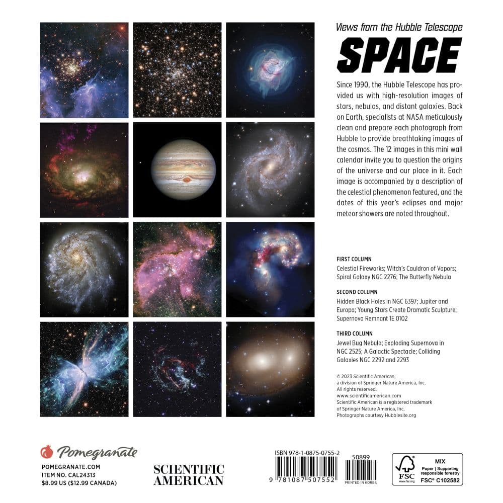 Space Hubble Telescope 2024 Mini Wall Calendar First Alternate Image width=&quot;1000&quot; height=&quot;1000&quot;