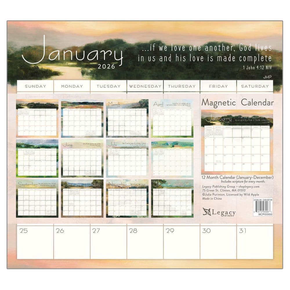 Hopeful Horizons by Julia Purinton 2026 Magnetic Calendar First Alternate Image
