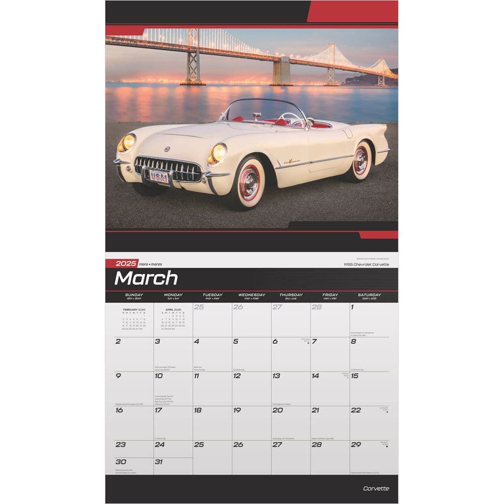 Corvette Deluxe 2025 Wall Calendar - Calendars.com