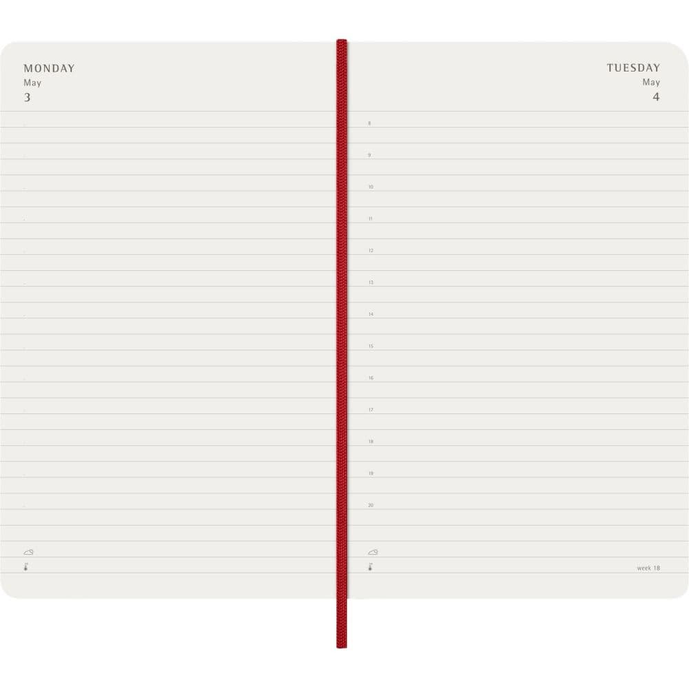 Moleskine Scarlet Red Large Soft Cover 2027 Daily Planner Fourth Alternate Image