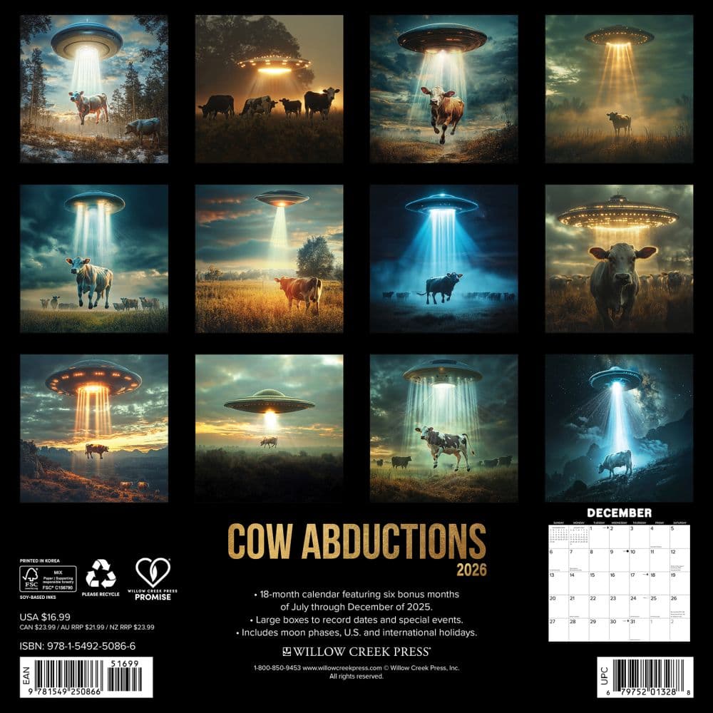 Cow Abductions 2026 Wall Calendar First Alternate Image