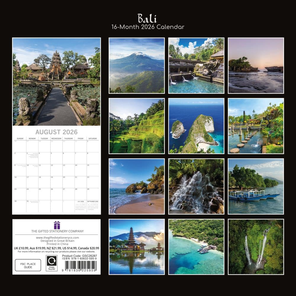 Bali 2026 Wall Calendar First Alternate Image