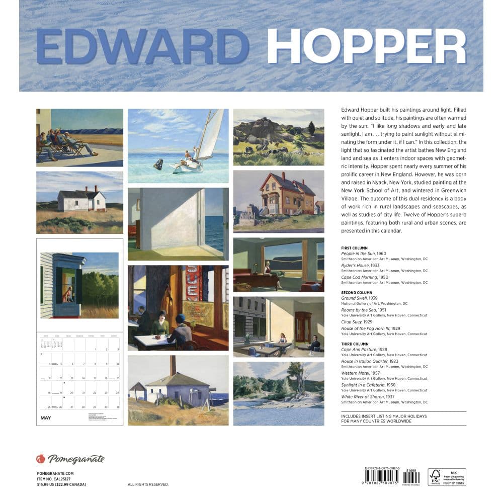 Edward Hopper 2025 Wall Calendar First Alternate Image width="1000" height="1000"