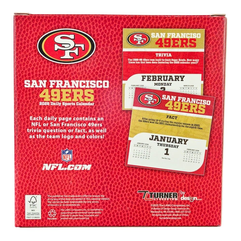 NFL San Francisco 49ers 2026 Desk Calendar Sixth Alternate Image