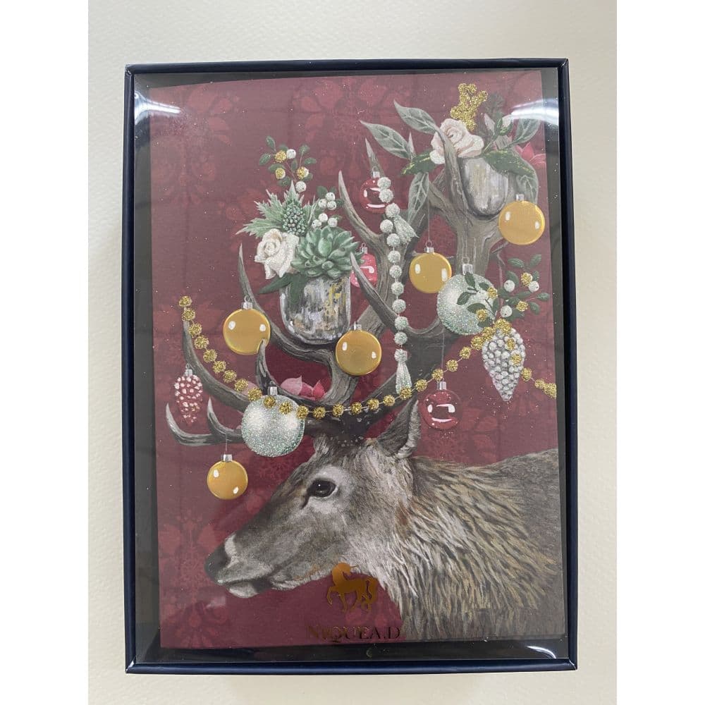 Elegant Reindeer with Baubles Christmas Card Main Image