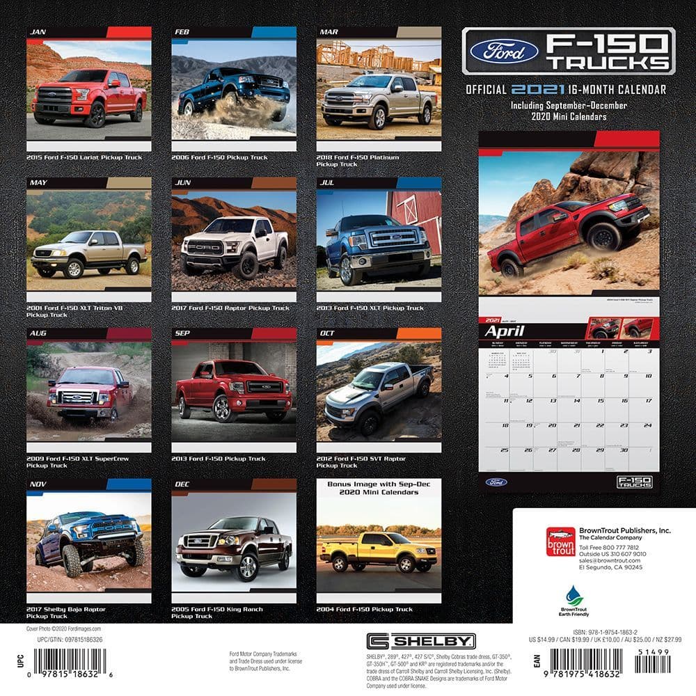 Ford F150 Trucks Wall Calendar Calendars Com