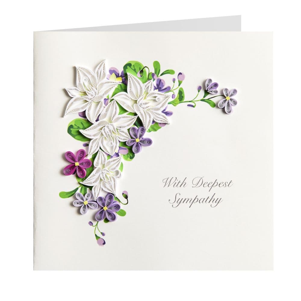 Flowers Lilac and White Quilling Sympathy Card Fifth Alternate Image width=&quot;1000&quot; height=&quot;1000&quot;