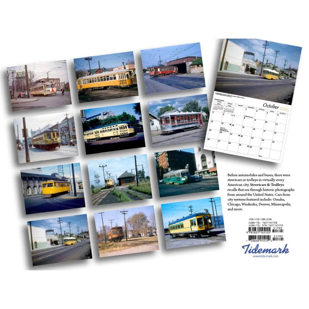 Street Cars and Trolleys 2025 Wall Calendar First Alternate Image width="1000" height="1000"