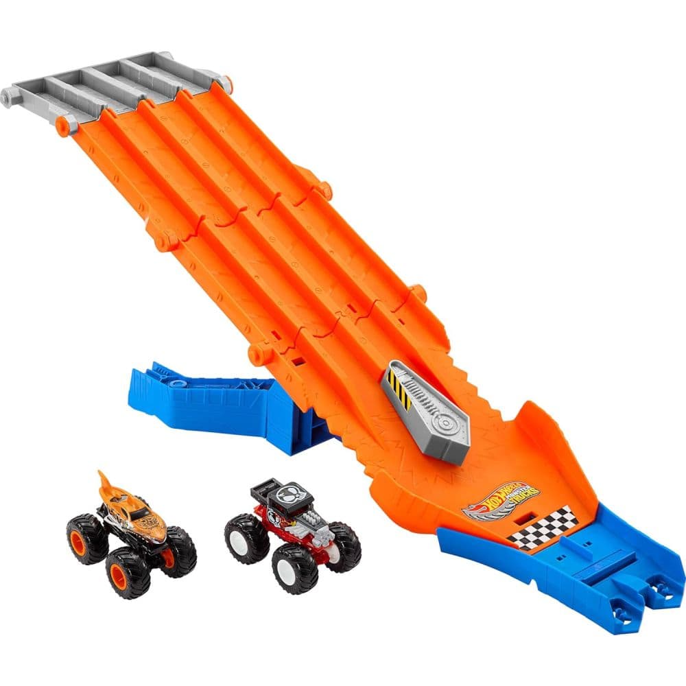 Hot Wheels Monster Trucks Race Down Destruction Playset