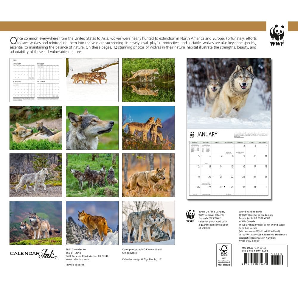 Wolves WWF 2025 Wall Calendar First Alternate Image width=&quot;1000&quot; height=&quot;1000&quot;