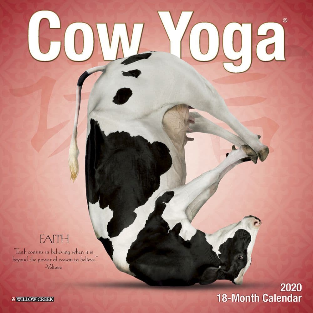 Cow Yoga Mini Wall Calendar
