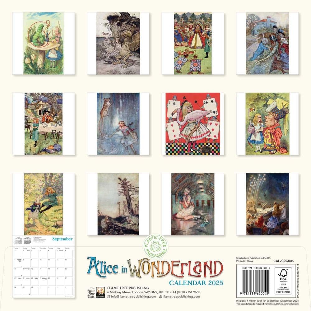 Alice in Wonderland 2025 Wall Calendar First Alternate Image