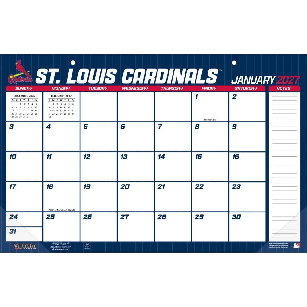 MLB St Louis Cardinals Small 2027 Desk Pad First Alternate Image