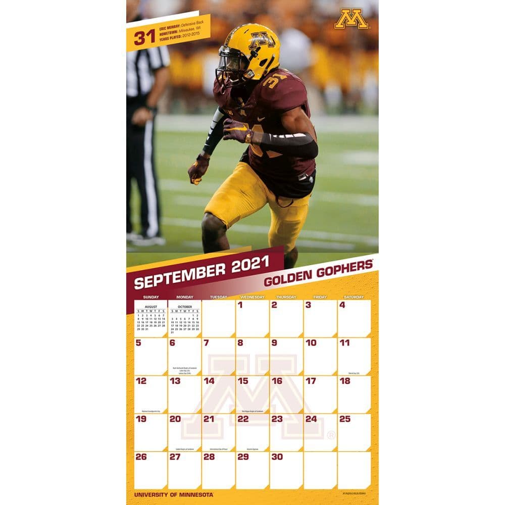 Minnesota Golden Gophers 2022 Wall Calendar - Calendars.com