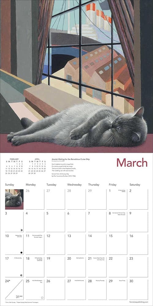 Ivory Cats 2024 Wall Calendar March