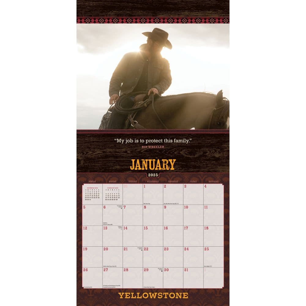 Yellowstone TV 2025 Wall Calendar Third Alternate Image