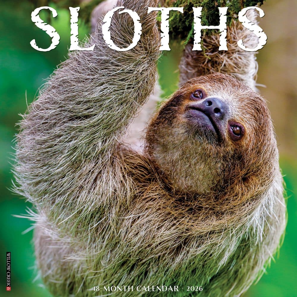 Sloths 2026 Wall Calendar  Main Image
