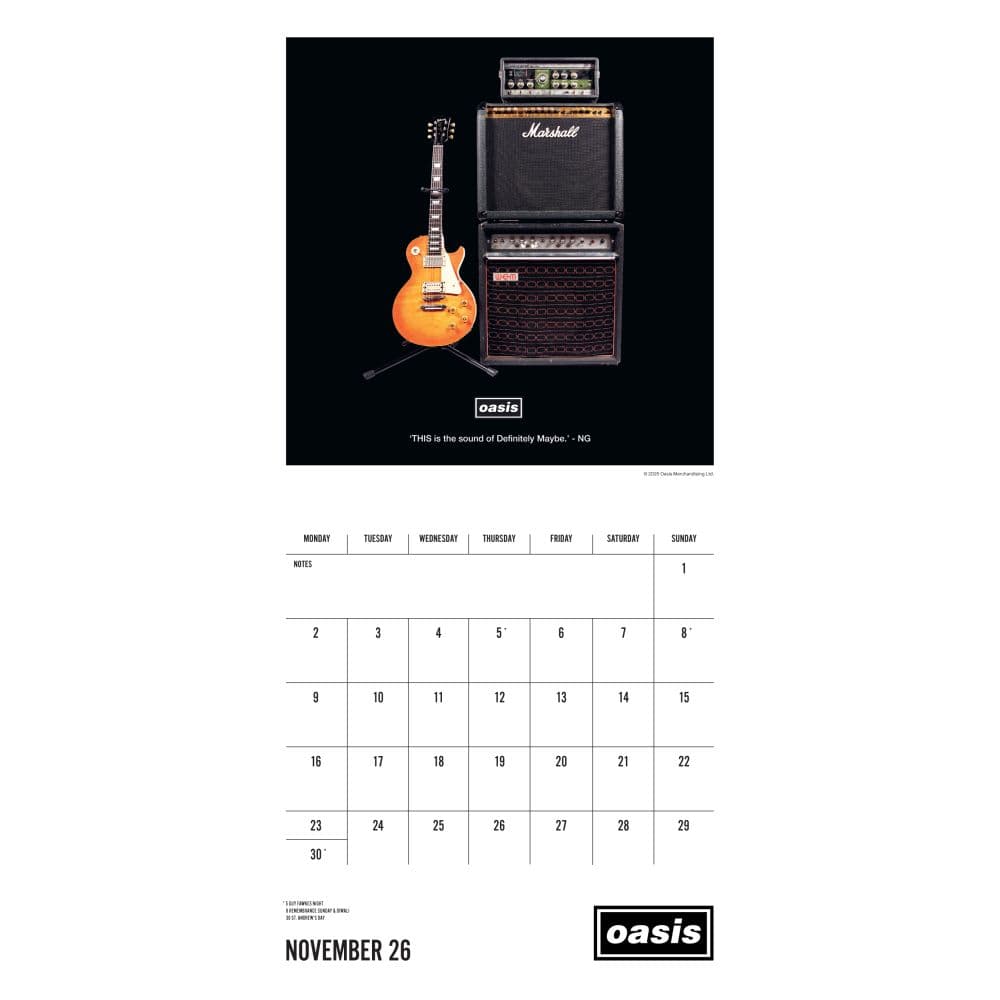 Oasis 2026 Wall Calendar Fourth Alternate Image