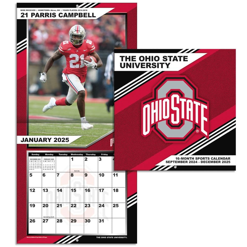 COL Ohio State Buckeyes 2025 Mini Wall Calendar Fourth Alternate Image width="1000" height="1000"