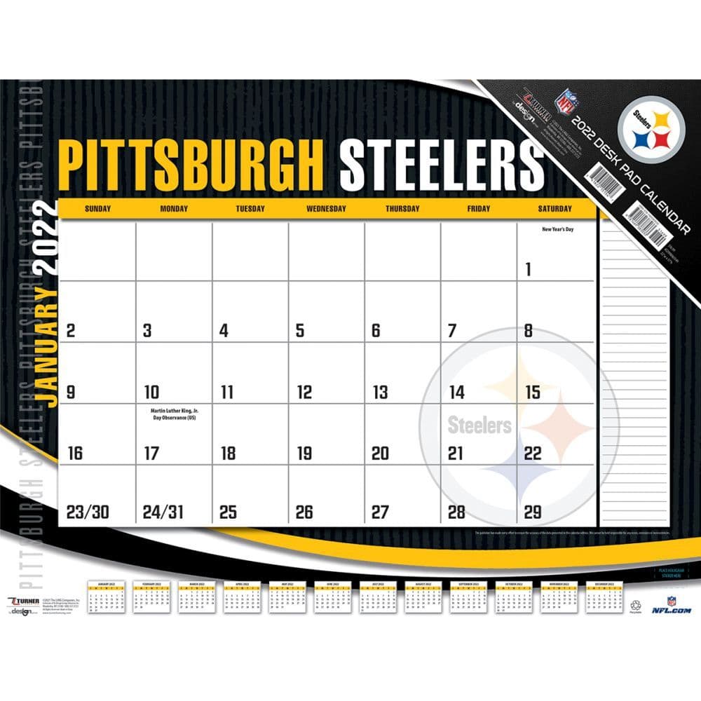 Steeler 2022 Schedule Nfl Pittsburgh Steelers 2022 Desk Pad - Calendars.com