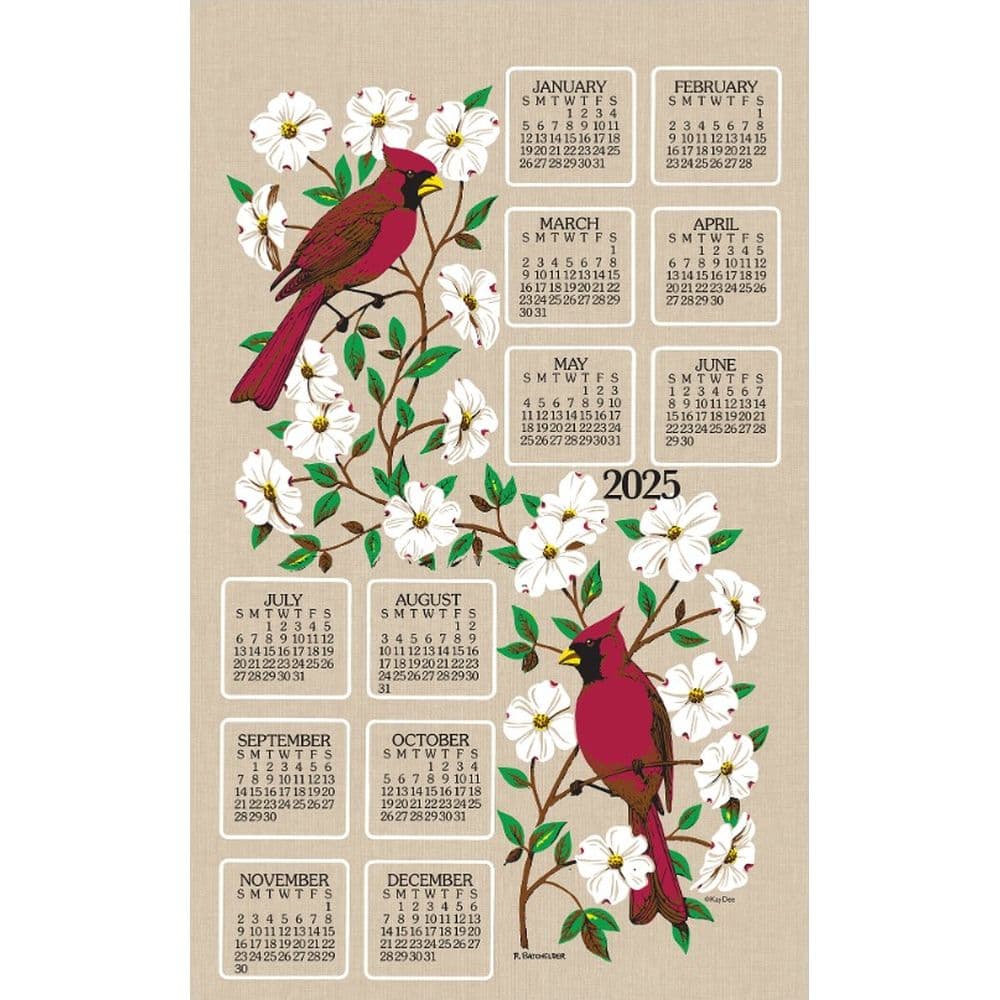 image Dogwood and Cardinal 2025 Calendar Towel Main Image