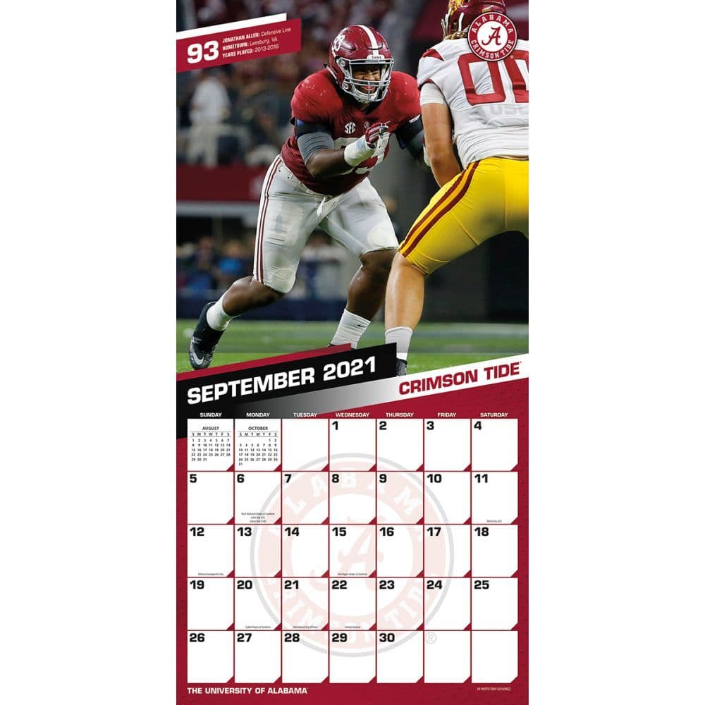 Roll Tide Schedule 2022 Alabama Crimson Tide 2022 Wall Calendar - Calendars.com