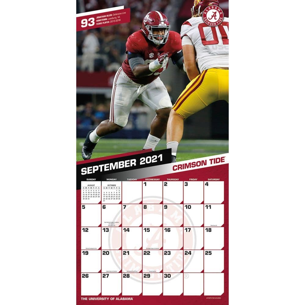 State Of Alabama 2022 Calendar Alabama Crimson Tide 2022 Wall Calendar - Calendars.com