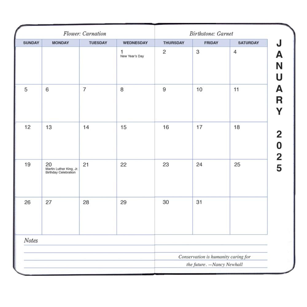 Black Monthly 2025 Pocket Planner Alt1