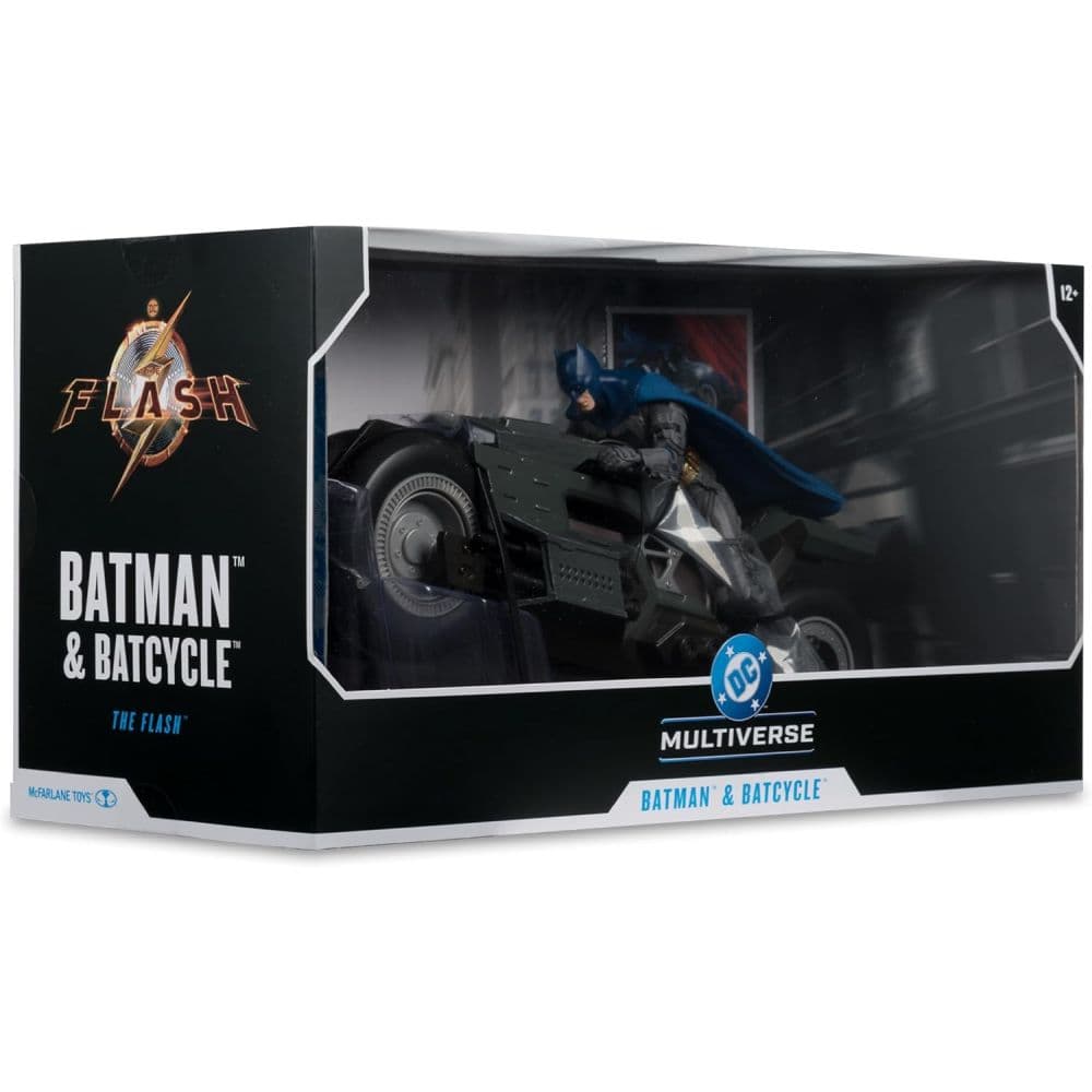 DC Multiverse The Flash Movie Batman and Batcycle 2-Pack Eighth Alternate Image
