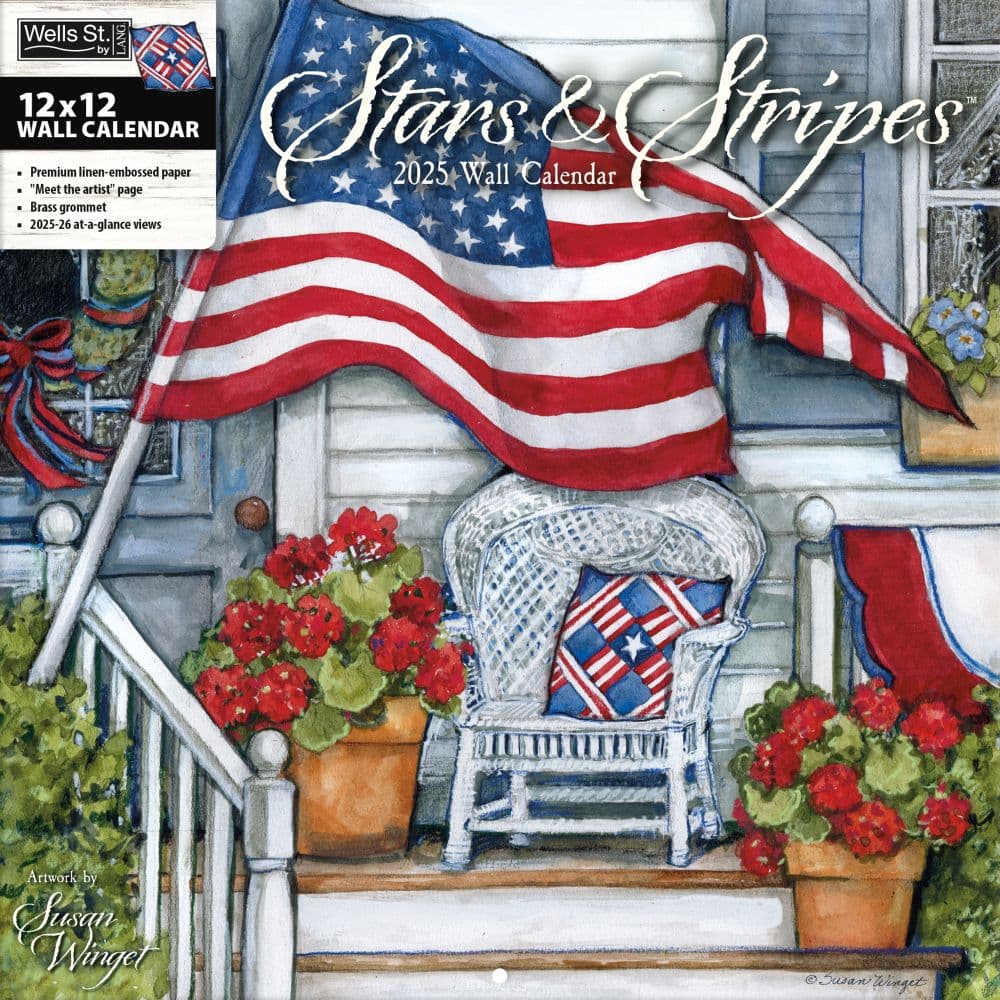 Stars and Stripes by Susan Winget 2025 Wall Calendar