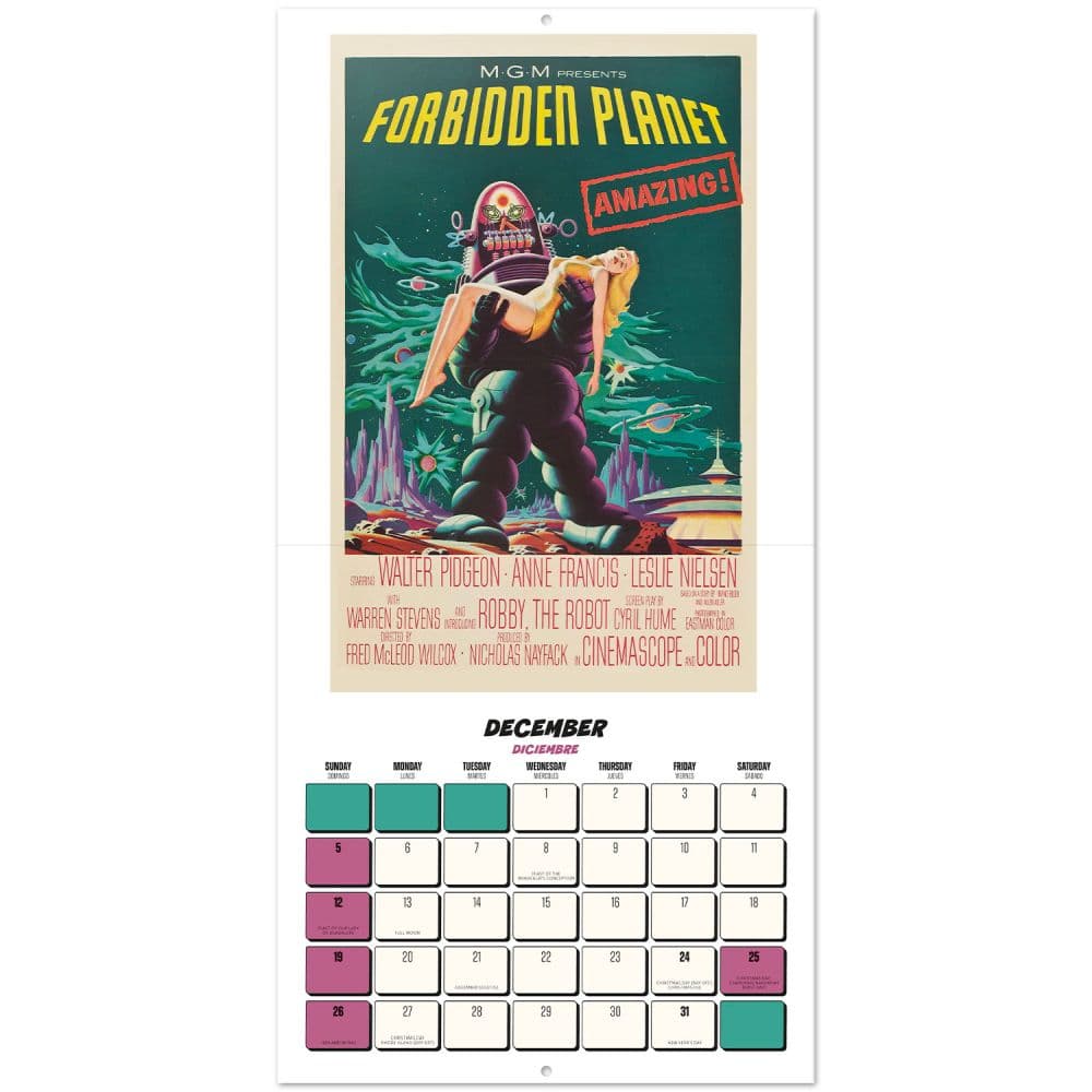 Retro Sci Fi Film Posters 2027 Wall Calendar Second Alternate Image