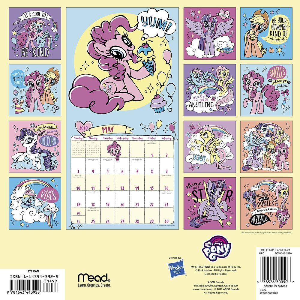 My Little Pony Wall Calendar Calendars Com