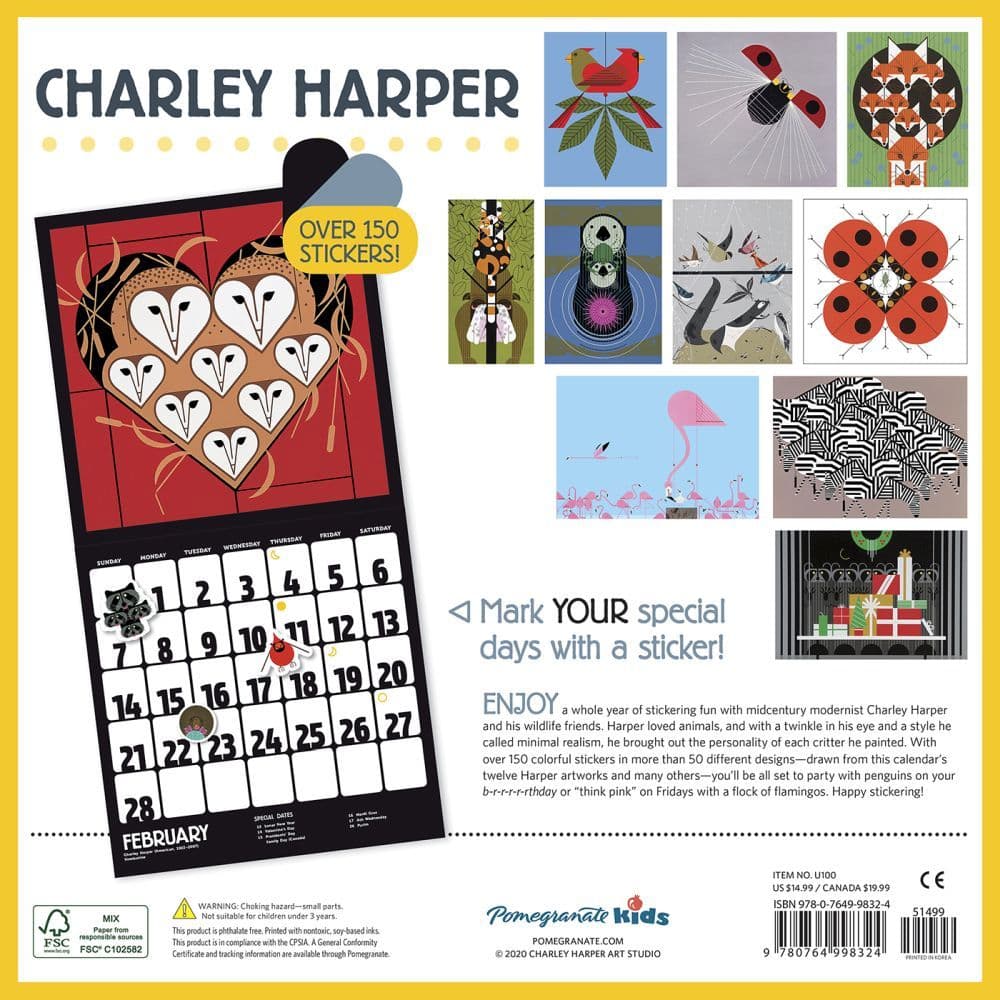 Harper Sticker Wall Calendar - Calendars.com