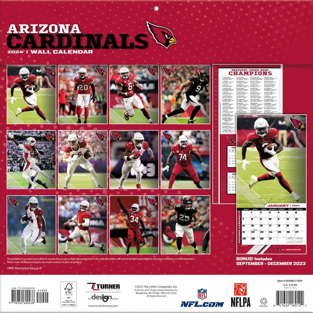 Arizona Cardinals 2024 Wall Calendar