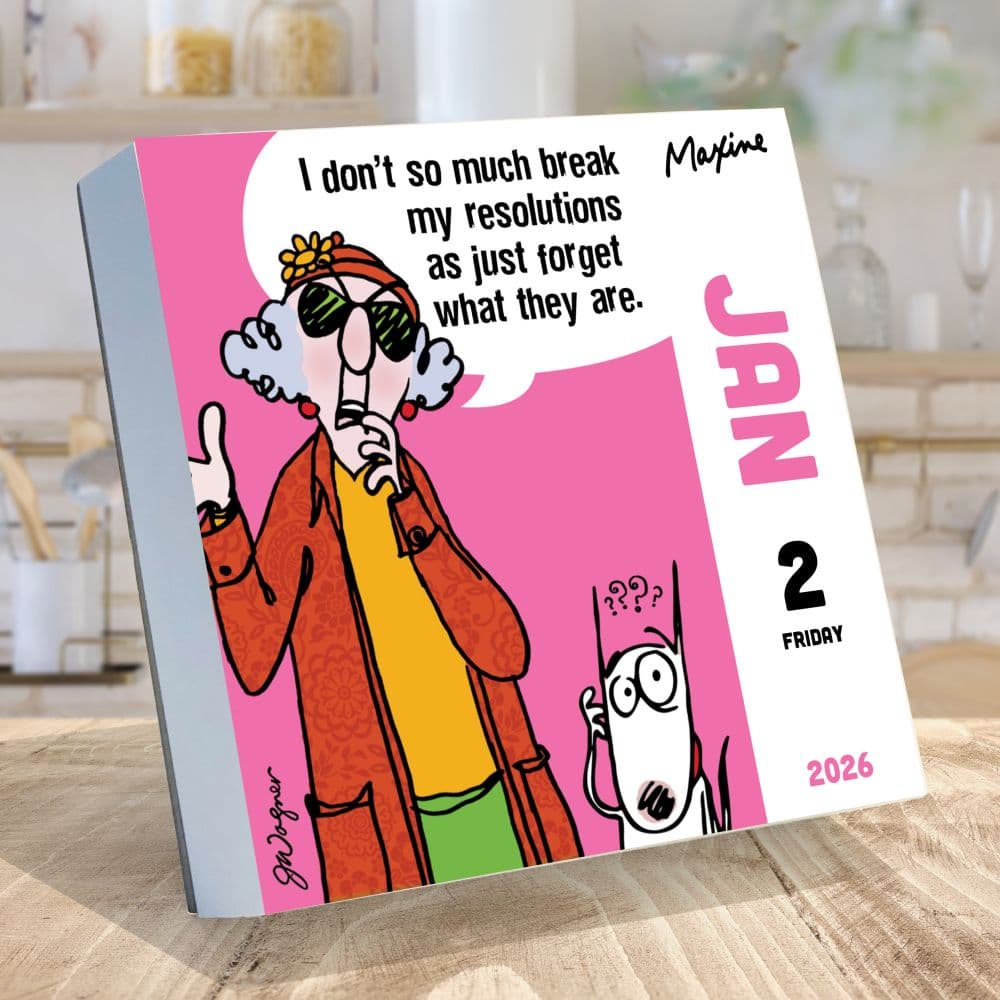 Maxine 2026 Desk Calendar on a desk
