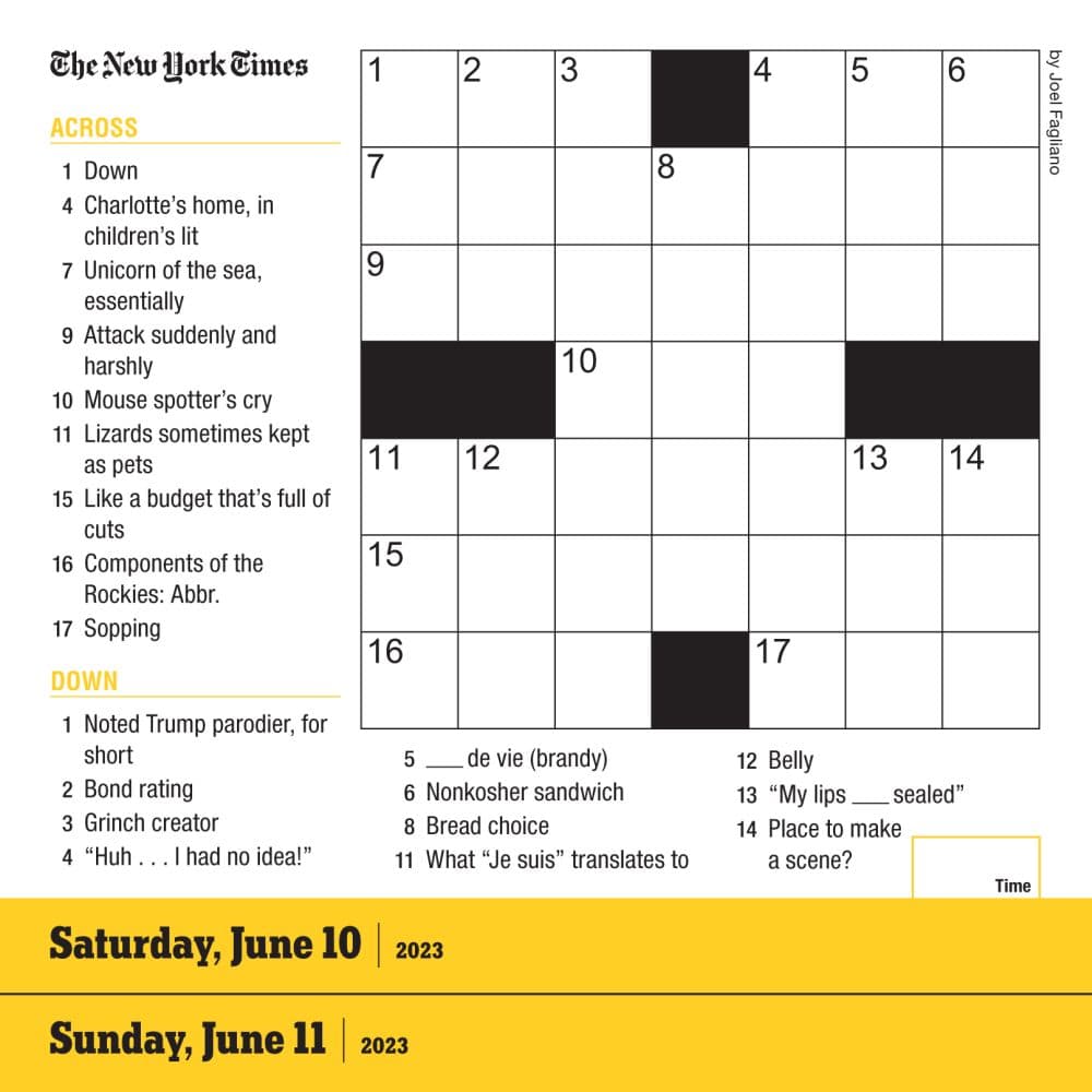 NYT 2023 Mini Crossword Desk Calendar - Calendars.com