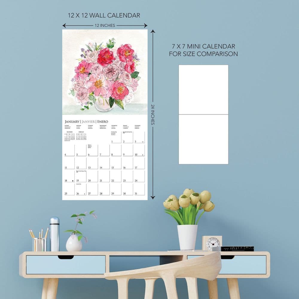 Painted Florals 2026 Wall Calendar Third Alternate Image