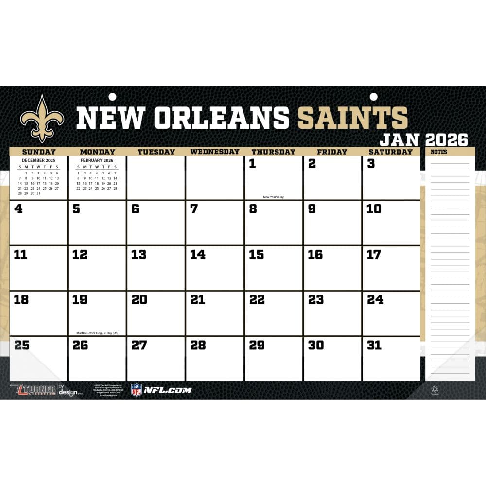 image NFL New Orleans Saints 2026 Desk Pad