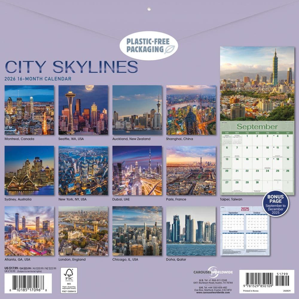 City Skylines 2026 Wall Calendar First Alternate Image