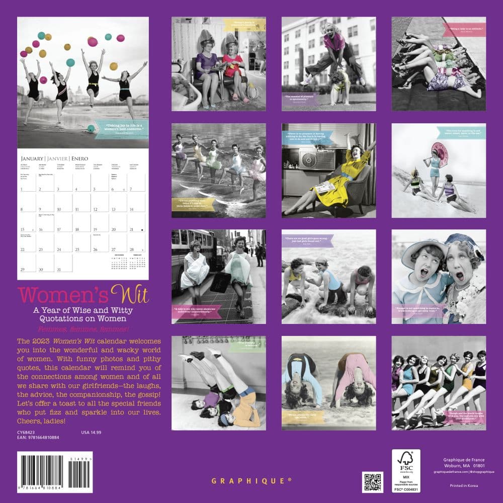 Womens Wit 2023 Wall Calendar - Calendars.com Womens Wit 2023 Wall Calendar - Calendars.com