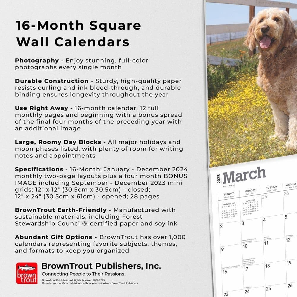 Goldendoodles 2025 Wall Calendar Fifth Alternate Image