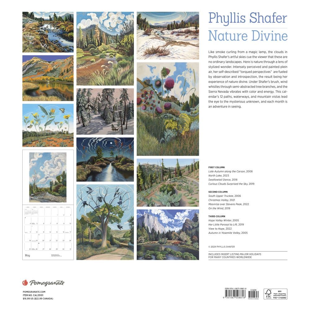 Nature Divine 2025 Wall Calendar