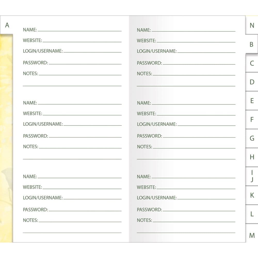 Lovely Lemons Password Journal Fourth Alternate