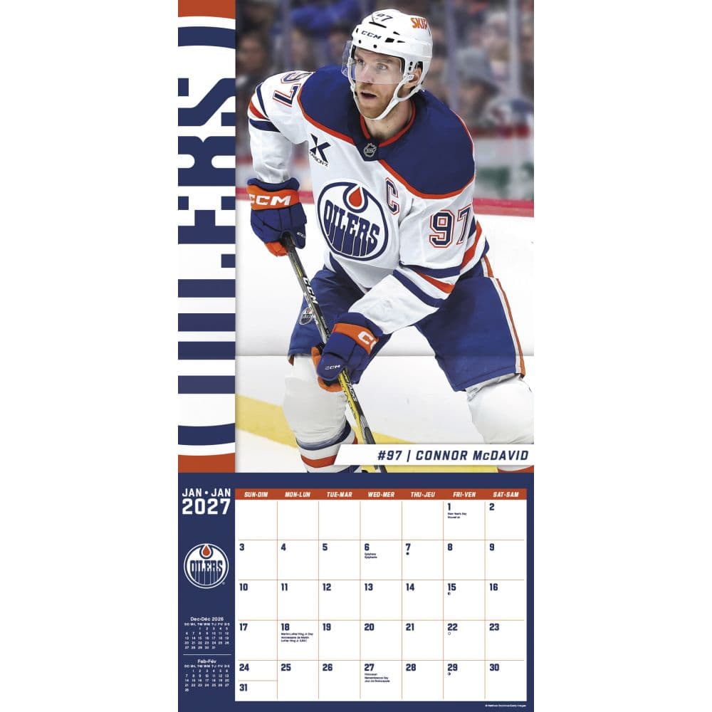 Edmonton Oilers Bilingual French 2027 Wall Calendar Second Alternate Image