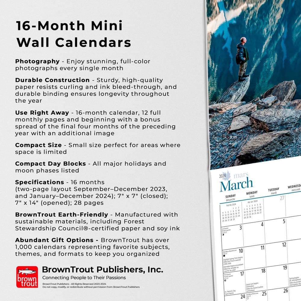 Magnificent Rockies 2024 Mini Wall Calendar features