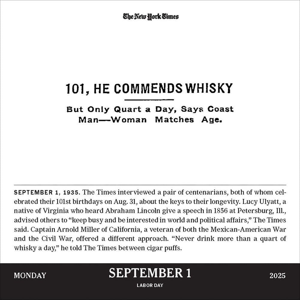 New York Times Headlines in History 2025 Desk Calendar Third Alternate Image width="1000" height="1000"