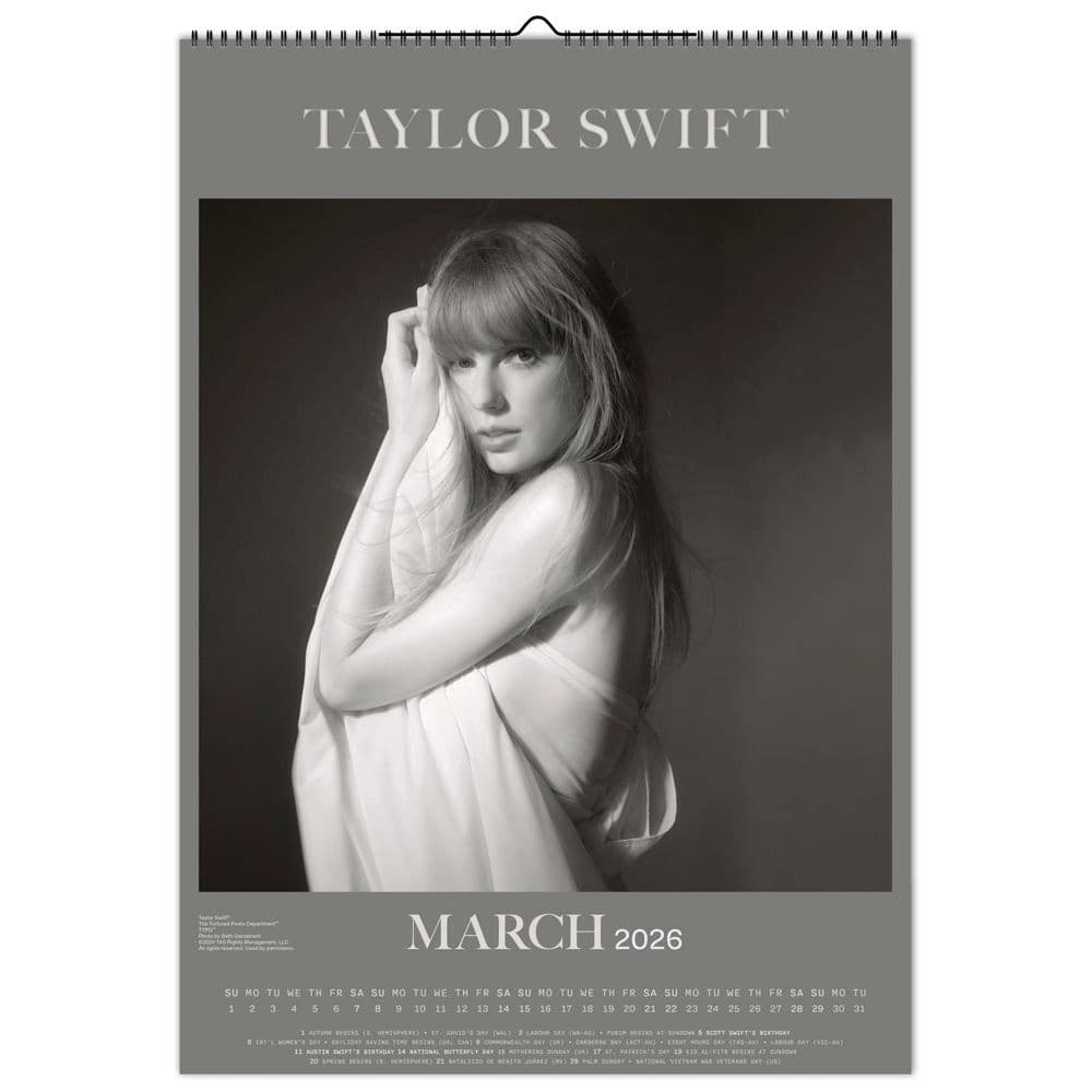 Taylor Swift Poster 2026 Wall Calendar Second Alternate Image