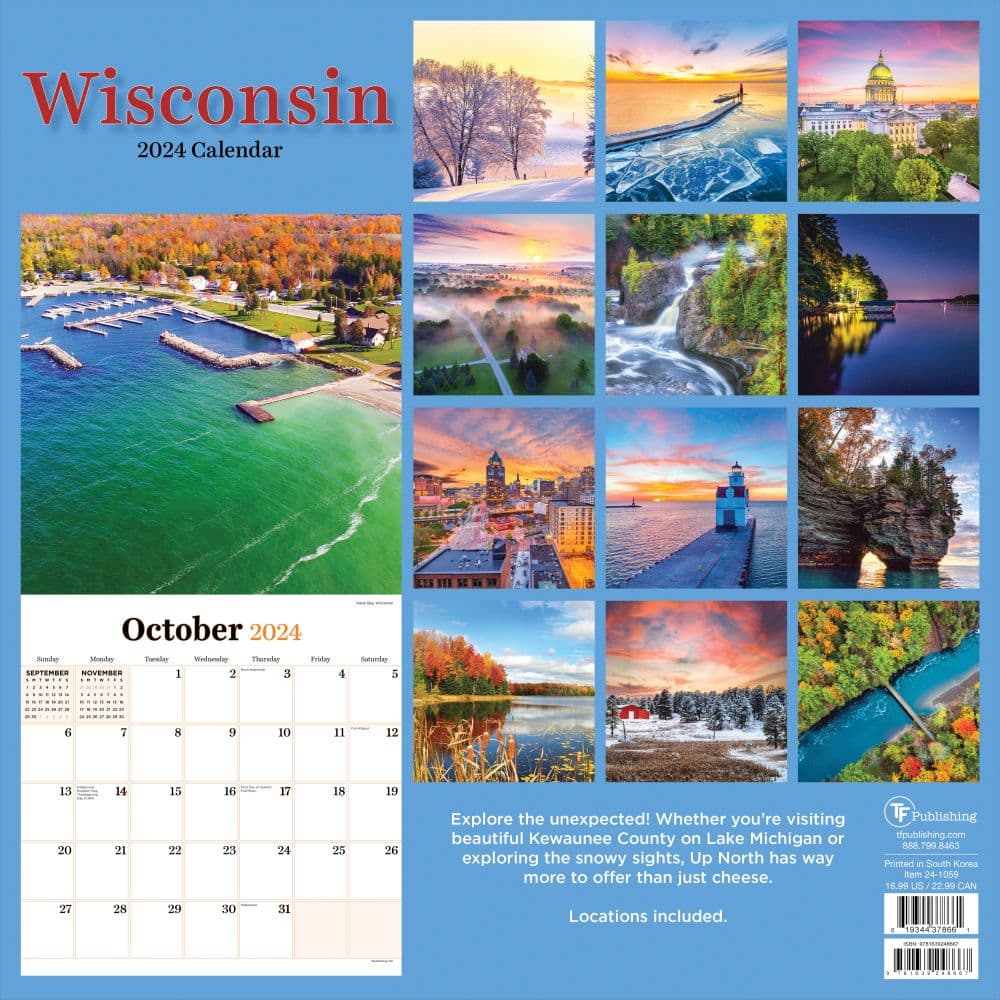 Wisconsin 2024 Wall Calendar