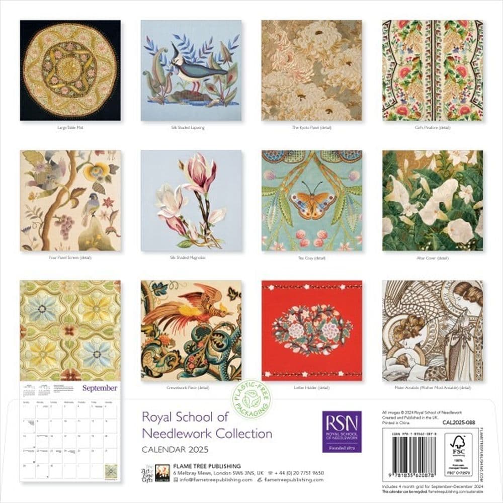 Royal School Of Needlework 2025 Wall Calendar First Alternate Image