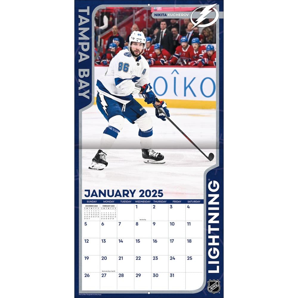 NHL Tampa Bay Lightning 2025 Wall Calendar Alt2